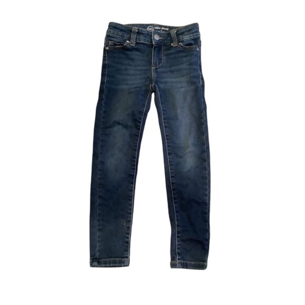 Wonder Nation Girls Super Skinny‎ Jeans Size 6 Adjustable Blue Denim